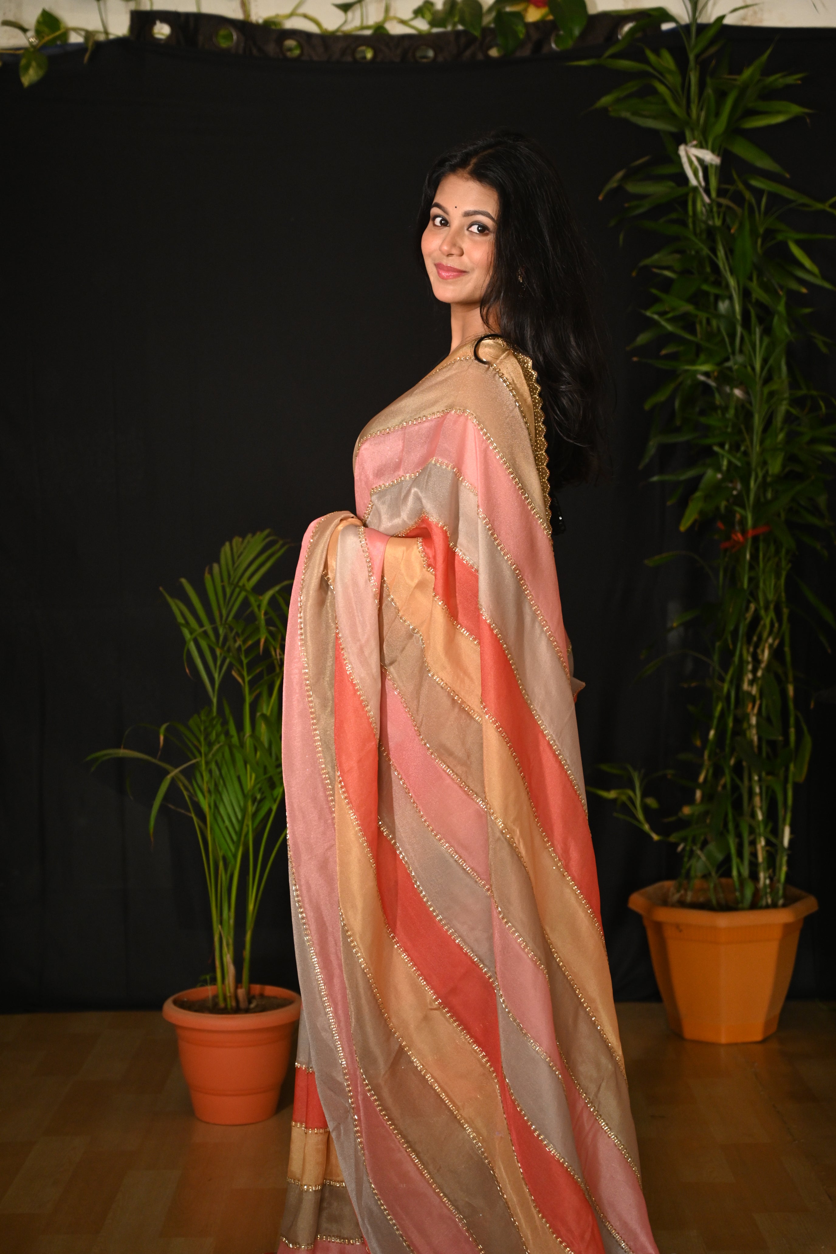 Sunset Whisper Organza Saree
